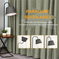 LAMPADA DA TERRA CON RIPIANO E CARICATORE WIRELESS IN ACCIAIO E LEGNO