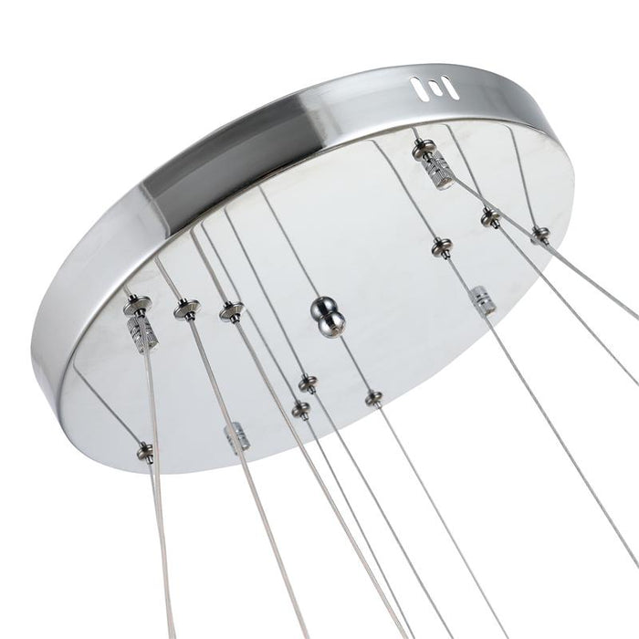 LAMPADARIO DI CRISTALLO A SOSPENSIONE CON 3 ANELLI REGOLABILI 60 X 110 CM