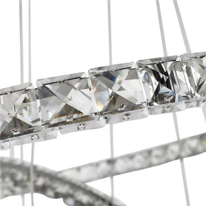 LAMPADARIO DI CRISTALLO A SOSPENSIONE CON 3 ANELLI REGOLABILI 60 X 110 CM