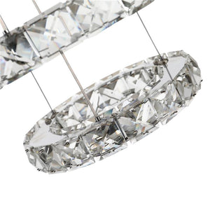 LAMPADARIO DI CRISTALLO A SOSPENSIONE CON 3 ANELLI REGOLABILI 60 X 110 CM