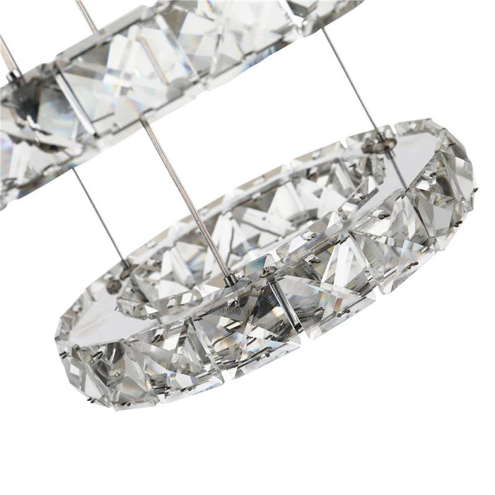 LAMPADARIO DI CRISTALLO A SOSPENSIONE CON 3 ANELLI REGOLABILI 60 X 110 CM