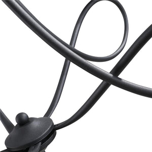 LAMPADARIO A SOFFITTO IN ACCIAIO INTRECCIATO CON 5 CANDELIERI NERO