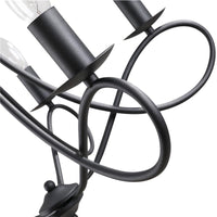 LAMPADARIO A SOFFITTO IN ACCIAIO INTRECCIATO CON 5 CANDELIERI NERO