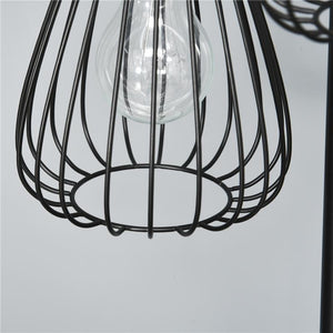 LAMPADA DA TERRA PIANTANA DESIGN VINTAGE INDUSTRIALE IN METALLO NERO