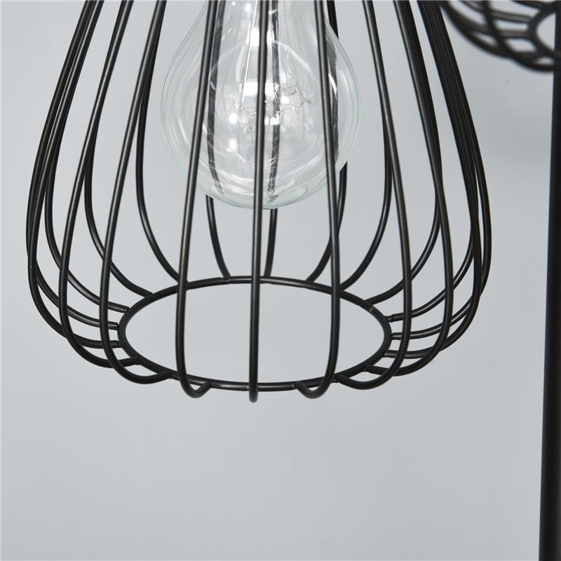 LAMPADA DA TERRA PIANTANA DESIGN VINTAGE INDUSTRIALE IN METALLO NERO