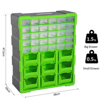 CASSETTIERA BOX PER ACCESSORI MINUTERIA VERDE 38X16X47.5CM