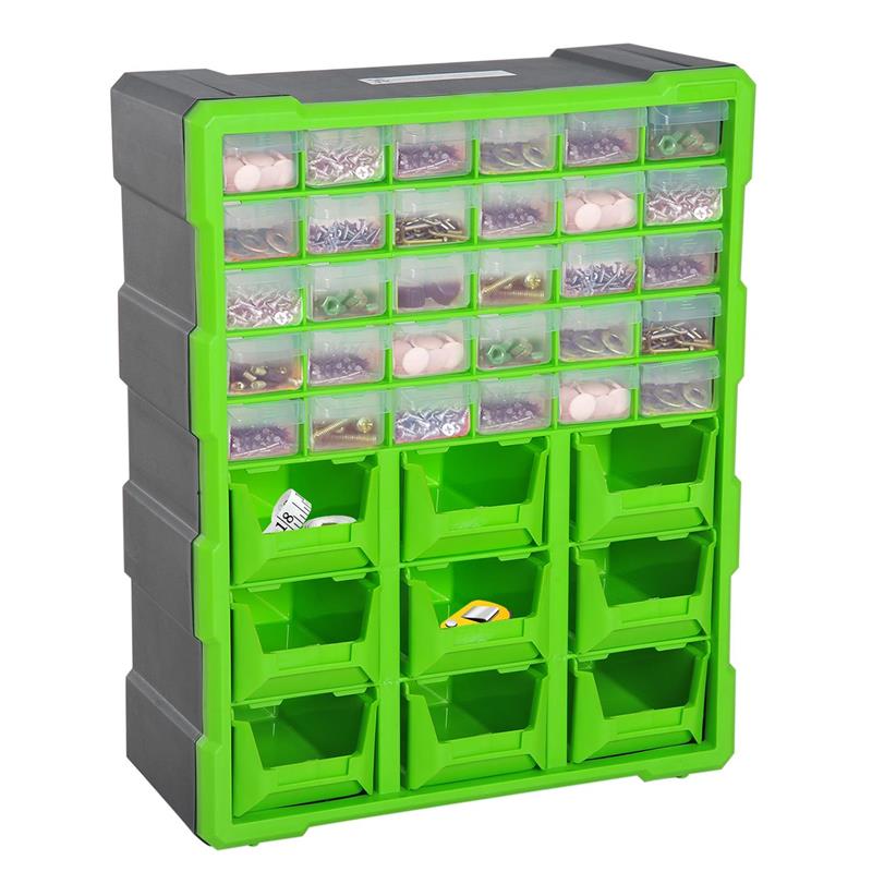 CASSETTIERA BOX PER ACCESSORI MINUTERIA VERDE 38X16X47.5CM