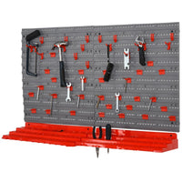 CONTENITORE PORTAUTENSILE CON 50 GANCI MONTAGGIO A MURO ROSSO GRIGO 54PZ