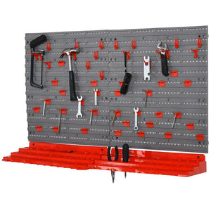 CONTENITORE PORTAUTENSILE CON 50 GANCI MONTAGGIO A MURO ROSSO GRIGO 54PZ