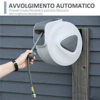 AVVOLGITUBO AUTOMATICO DA PARETE CON ATTACCO 1/4''', 180°, 20