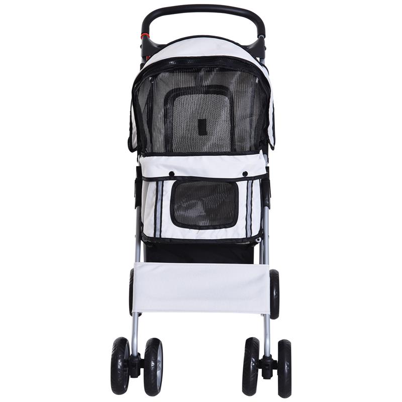 PASSEGGINO PER ANIMALI DOMESTICI PIEGHEVOLE, CARRELLO PER CANI, GRIGIO, 75 X 45 X 97CM