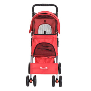 PASSEGGINO PER ANIMALI DOMESTICI PIEGHEVOLE, ROSSO, 75 X 46 X 94 CM