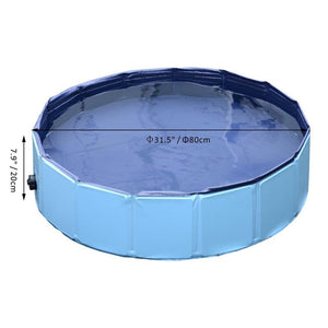 PISCINA PER CANI PORTATILE E PIEGHEVOLE IN PVC Ø80 X 20 CM BLU