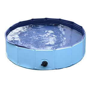 PISCINA PER CANI PORTATILE E PIEGHEVOLE IN PVC Ø80 X 20 CM BLU