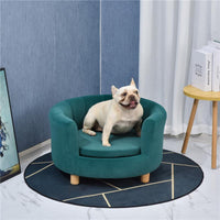 DIVANO PER ANIMALI DI PICCOLA TAGLIA IN VELLUTO 65X64X37CM VERDE