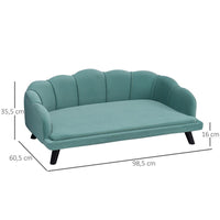 DIVANO PER ANIMALI DI TAGLIA MEDIO-GRANDE IN VELLUTO 98,5X60,5X35,5 CM VERDE