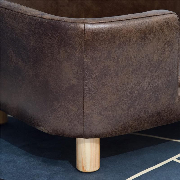 CUCCIA DIVANO PER CANI DI PICCOLA E MEDIA TAGLIA 74X48.5X31 CM MARRONE SCURO