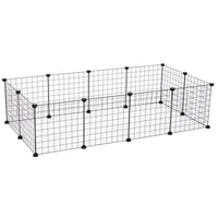 RECINTO MODULARE PER ANIMALI DOMESTICI NERO 12 MODULI 35X35CM