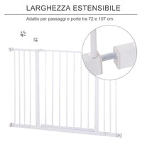 CANCELLETTO PER CANI ESTENSIBILE DA 72 A 107 CM CON MONTAGGIO A PRESSIONE