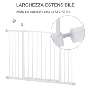 CANCELLETTO PER CANI ESTENSIBILE DA 72 A 107 CM CON MONTAGGIO A PRESSIONE