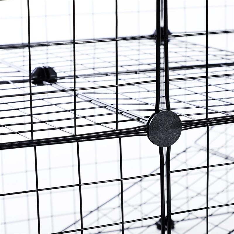 RECINTO GABBIA ANIMALI DOMESTICI IN METALLO NERO 36 PANNELLI 35 X 35 CM