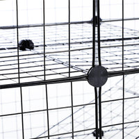 RECINTO GABBIA ANIMALI DOMESTICI IN METALLO NERO 36 PANNELLI 35 X 35 CM