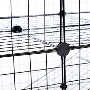 RECINTO GABBIA ANIMALI DOMESTICI IN METALLO NERO 36 PANNELLI 35 X 35 CM