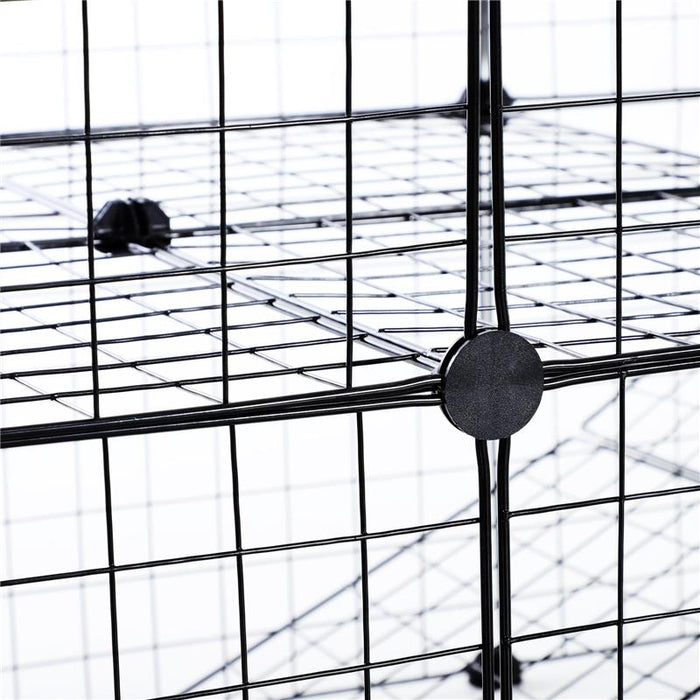 RECINTO GABBIA ANIMALI DOMESTICI IN METALLO NERO 36 PANNELLI 35 X 35 CM