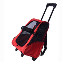 TROLLEY ZAINO 2 IN 1 PER PICCOLI ANIMALI DOMESTICI 35X27X49 CM ROSSO