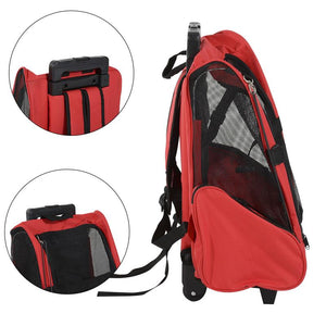 TROLLEY ZAINO 2 IN 1 PER PICCOLI ANIMALI DOMESTICI 35X27X49 CM ROSSO