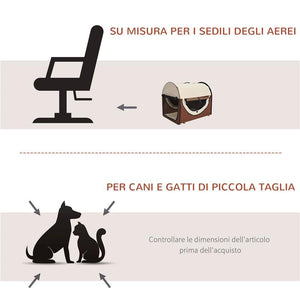 TRASPORTINO PER CANI E GATTI PIEGHEVOLE 70 X 51 X 49 CM COLORE CAFFÈ