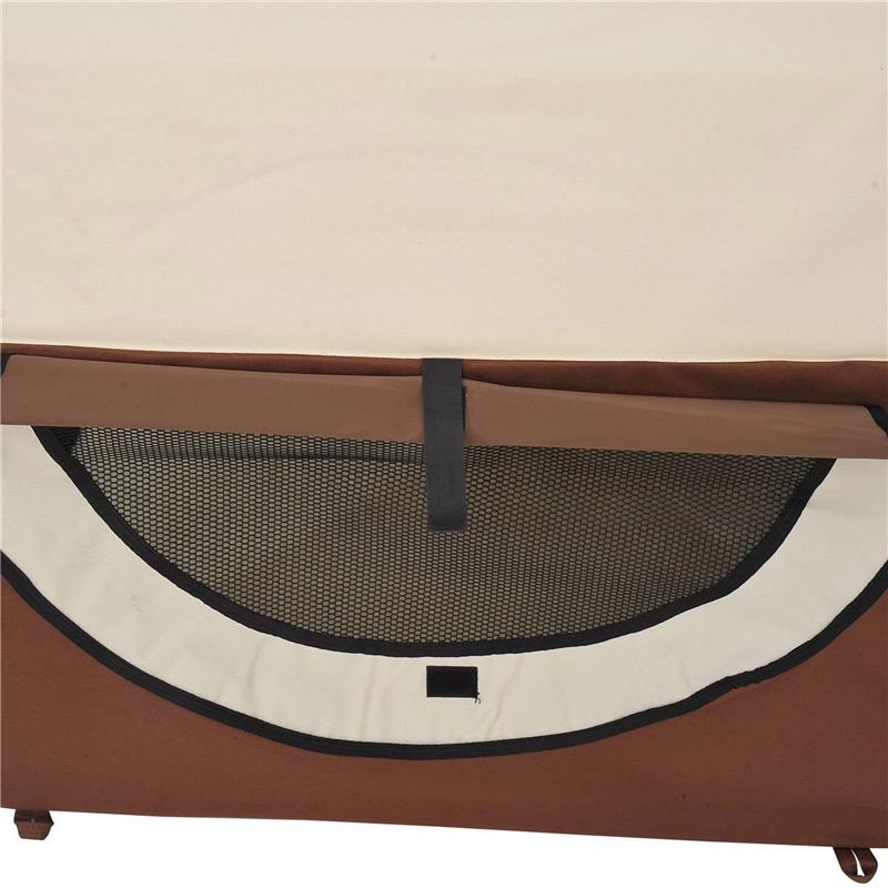 TRASPORTINO PER CANI E GATTI PIEGHEVOLE 70 X 51 X 49 CM COLORE CAFFÈ