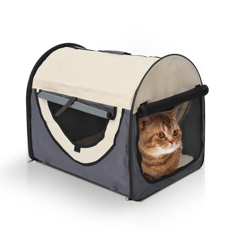 TRASPORTINO PER CANI E GATTI PIEGHEVOLE 46 X 36 X 41 CM COLORE GRIGIO