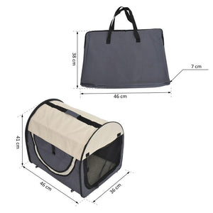 TRASPORTINO PER CANI E GATTI PIEGHEVOLE 46 X 36 X 41 CM COLORE GRIGIO