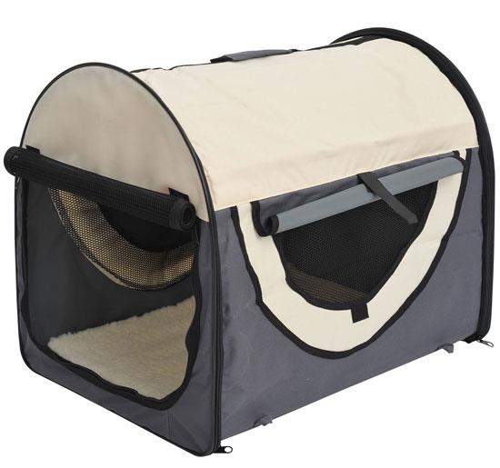 TRASPORTINO PER CANI E GATTI PIEGHEVOLE 46 X 36 X 41 CM COLORE GRIGIO