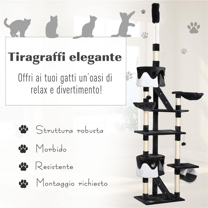 TIRAGRAFFI A SOFFITTO MULTILIVELLO 240 - 260 CM CUCCE SCALE CORDE SISAL