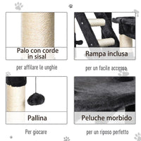 TIRAGRAFFI A SOFFITTO MULTILIVELLO 240 - 260 CM CUCCE SCALE CORDE SISAL