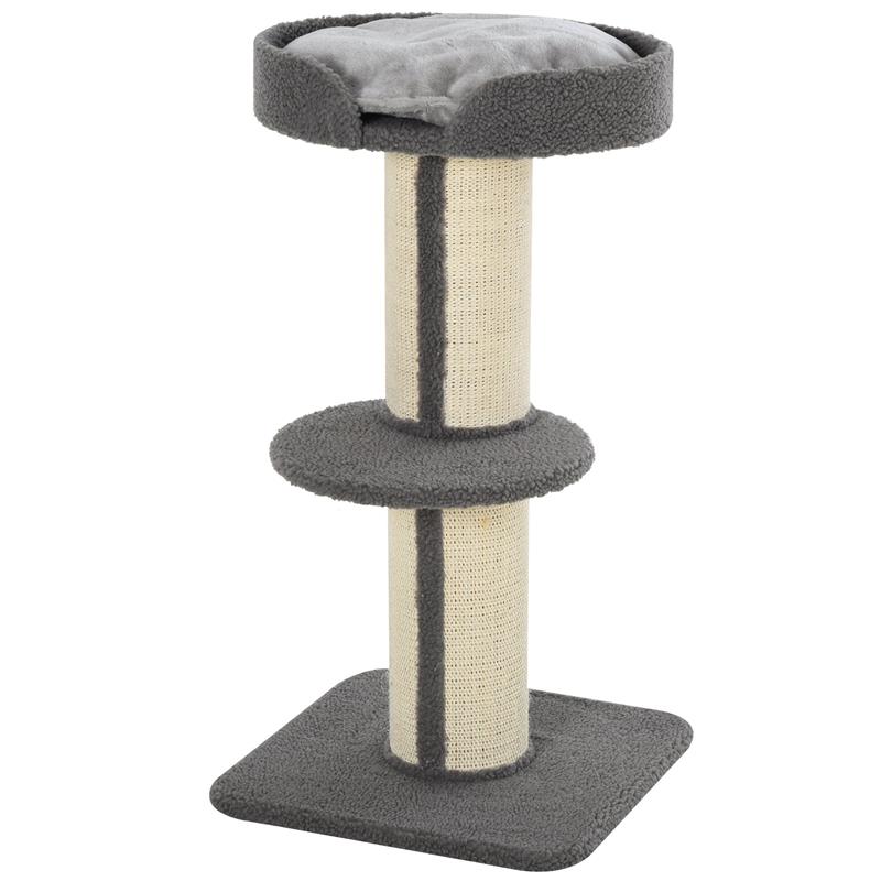TIRAGRAFFI AD ALBERO PER GATTI CON CUCCIA CUSCINO RIVESTIMENTO GRIGIO