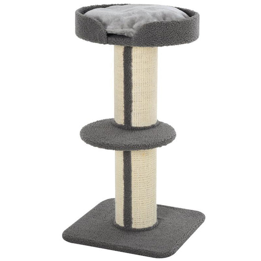 TIRAGRAFFI AD ALBERO PER GATTI CON CUCCIA CUSCINO RIVESTIMENTO GRIGIO