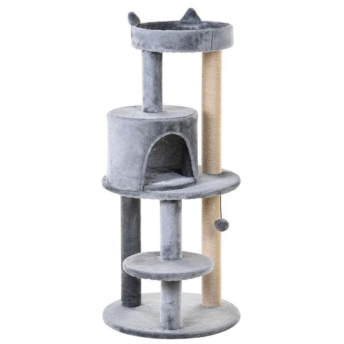 ALBERO TIRAGRAFFI PER 1-2 GATTI DI 4.5KG CON 3 LIVELLI GRIGIO 48X48X104CM