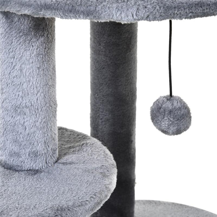 ALBERO TIRAGRAFFI PER 1-2 GATTI DI 4.5KG CON 3 LIVELLI GRIGIO 48X48X104CM