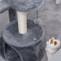 TIRAGRAFFI PER GATTI CON CUCCIA E 2 RIPIANI 48 X 35 X 100 CM BIANCO E GRIGIO