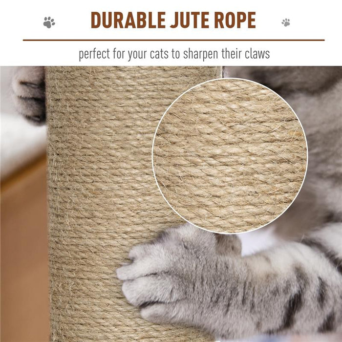 ALBERO TIRAGRAFFI PER GATTI MULTI-LIVELLO CUCCIA E CORDE IN IUTA GRIGIO