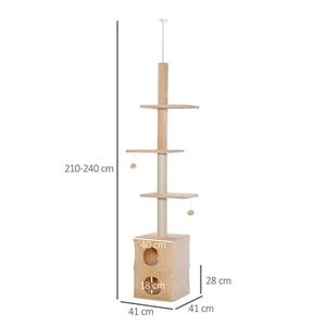 TIRAGRAFFI A SOFFITTO MULTILIVELLO 210-240CM CON CORDE IN JUTA GIALLO