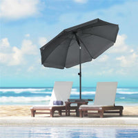 OMBRELLONE DA SPIAGGIA CON TETTUCCIO RECLINABILE 180 X 209 CM GRIGIO