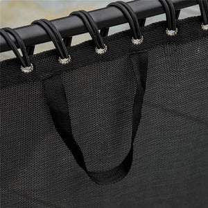 LETTINO PRENDISOLE IN ACCIAIO E TESSUTO TRASPIRANTE CON SCHIENALE RECLINABILE, 197X58X26 CM, NERO