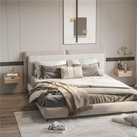 SET 2 COMODINI SOSPESI IN TRUCIOLATO NERO 40X30X19,5 CM COLORE LEGNO