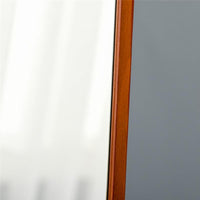 SPECCHIO DA TERRA E DA PARETE CON STRUTTURA IN LEGNO, SUPPORTO PIEGHEVOLE CON CERNIERA, 37X43X156CM, NOCE CHIARO