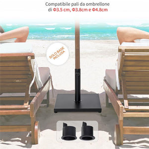 BASE PER OMBRELLONE QUADRATA DA 18KG 45X45X39CM COLORE NERO