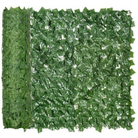 ROTOLO DI SIEPE ARTIFICIALE PER BALCONE IN PE CON FOGLIE 300X100 CM VERDE SCURO